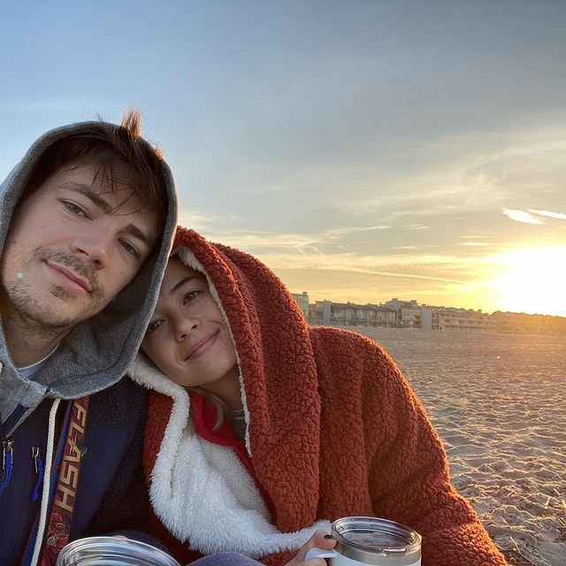 Grant-Gustin-with-his-wife