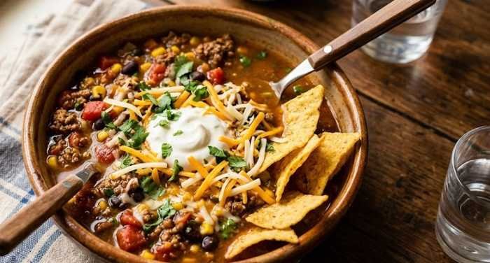 Taco Soup with Ground Beef Recipe