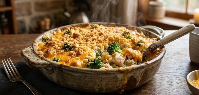 Broccoli Chicken Rice Cheese Casserole Recipe