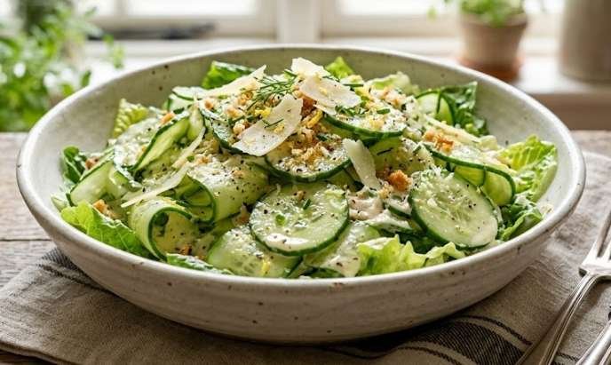 Cucumber Caesar Salad Recipe