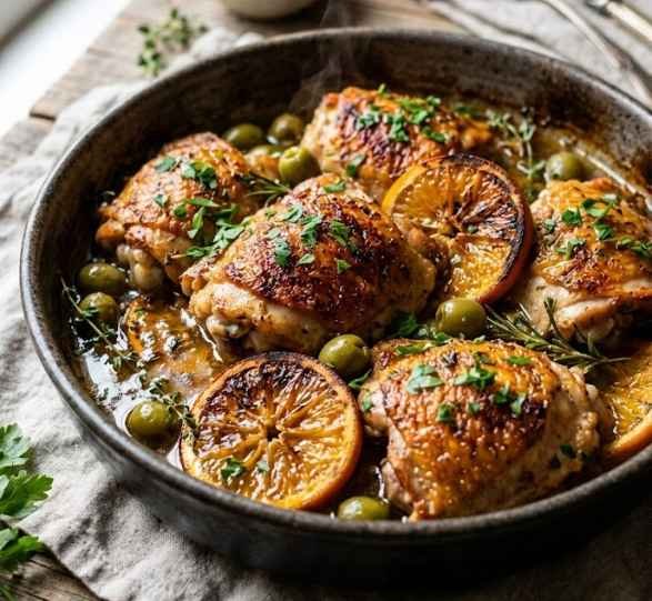 Vinegar Chicken with Oranges and Olives Recipe Vinegar Chicken with Oranges and Olives Recipe