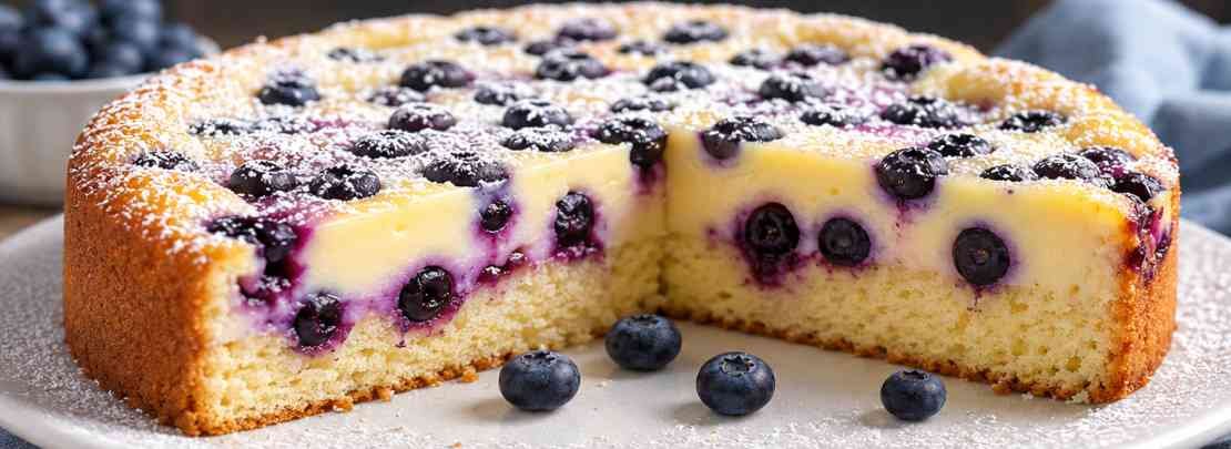 Custard Cake With Blueberries Custard Cake With Blueberries