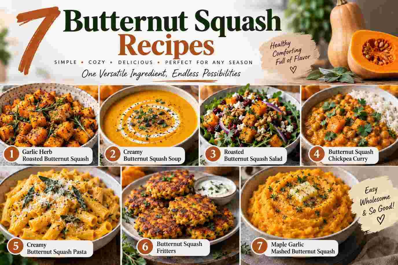 7 Butternut Squash Recipes 7 Butternut Squash Recipes