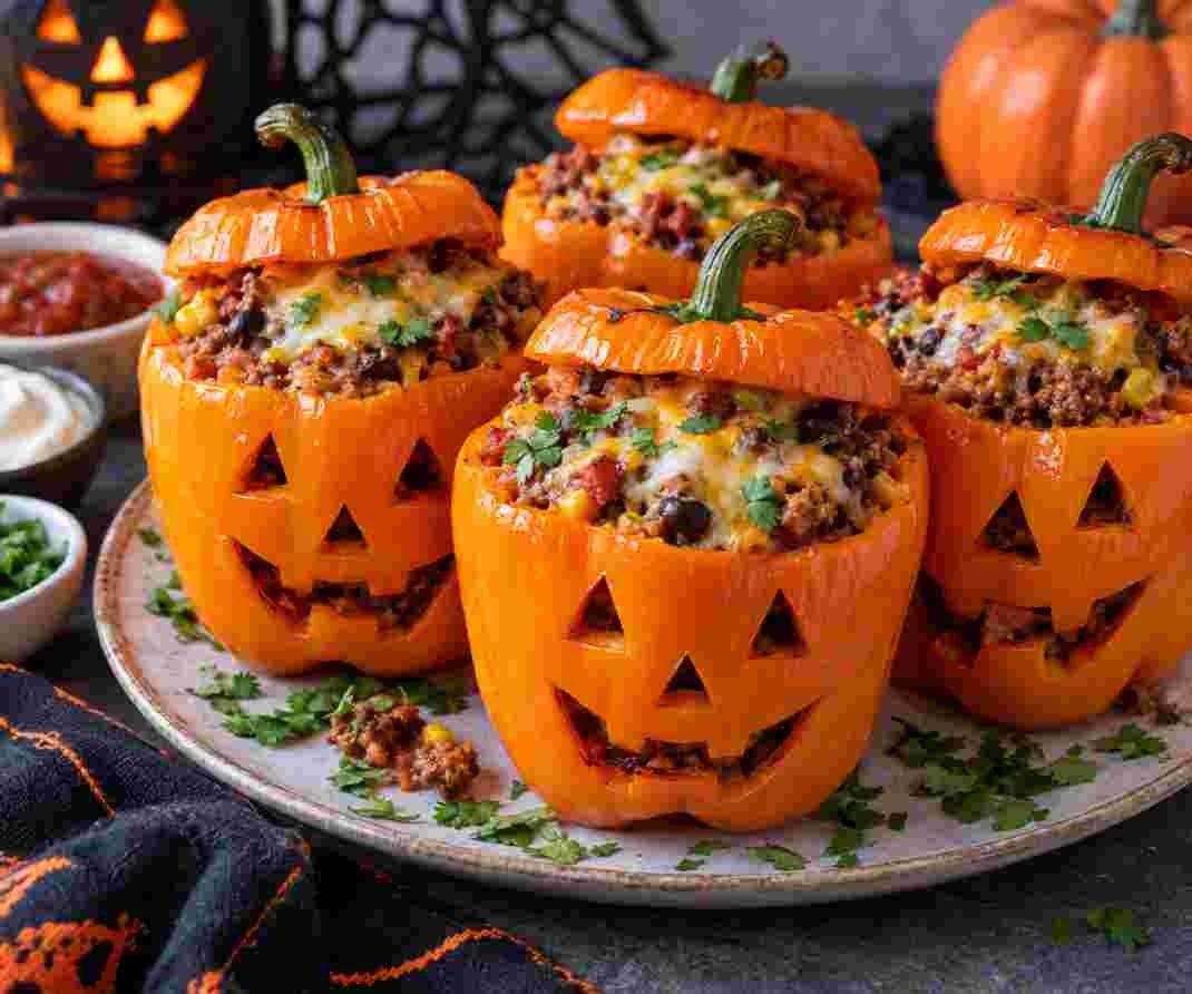 Halloween Stuffed Peppers Halloween Stuffed Peppers