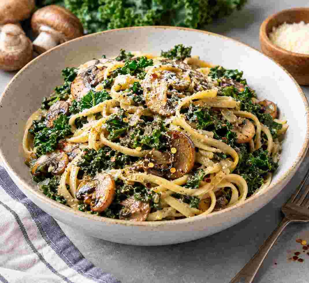 Kale and Mushroom Pasta