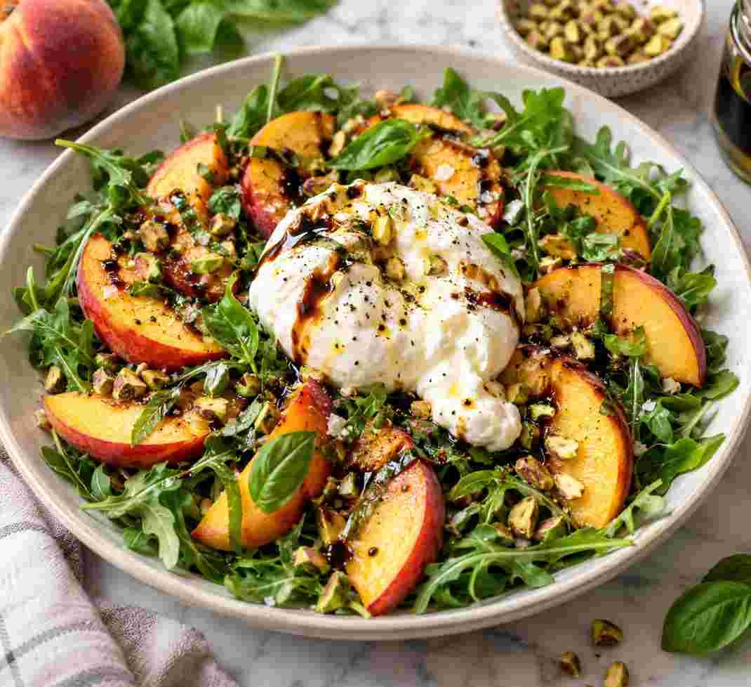 Peach and Burrata Salad Peach and Burrata Salad