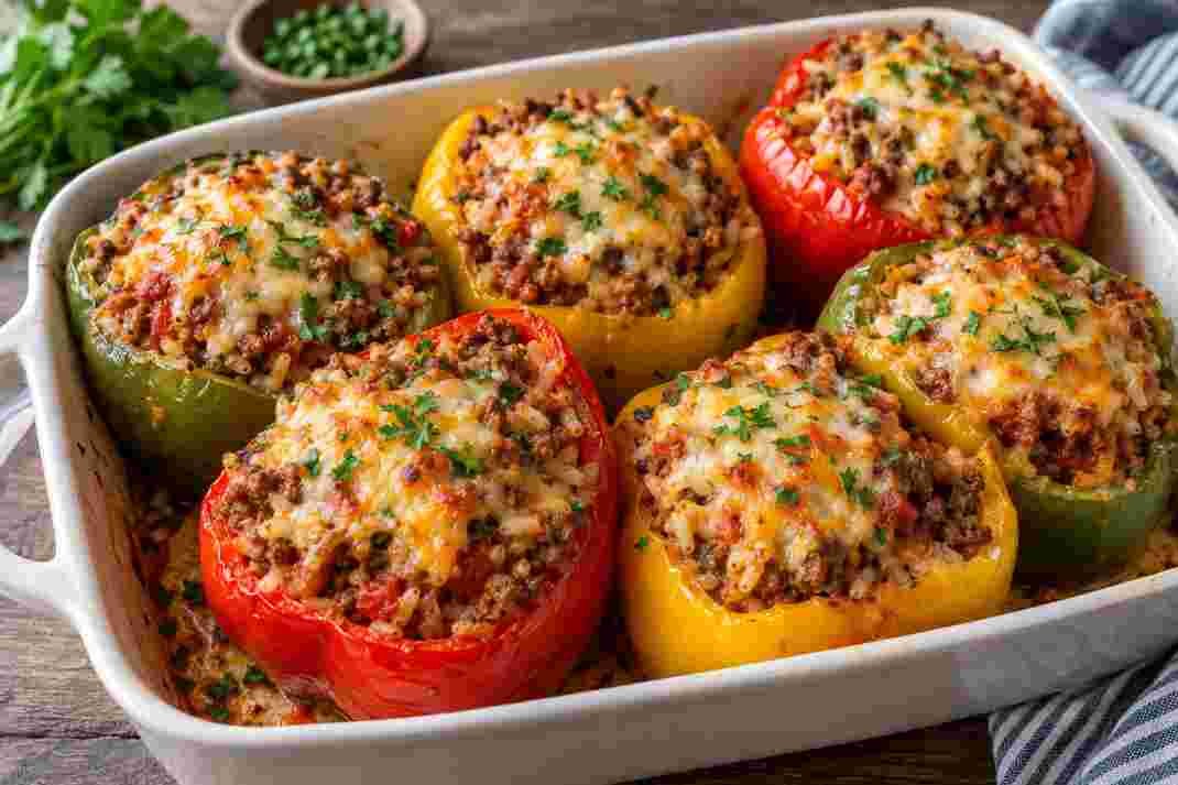 Stuffed Peppers with Ground Beef Stuffed Peppers with Ground Beef