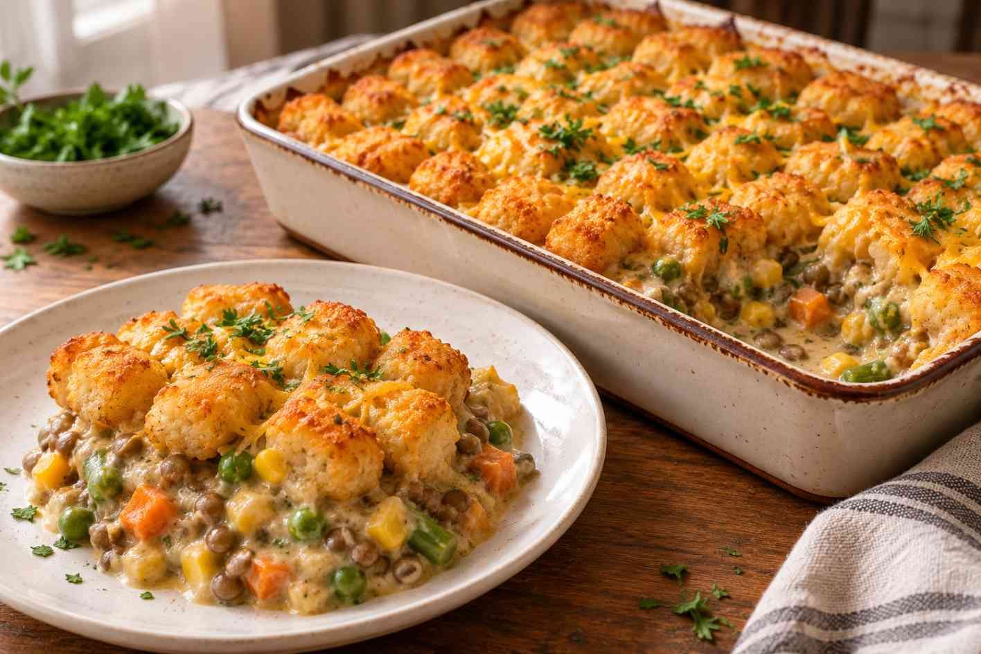 Creamy Vegetarian Tater Tot Casserole Creamy Vegetarian Tater Tot Casserole