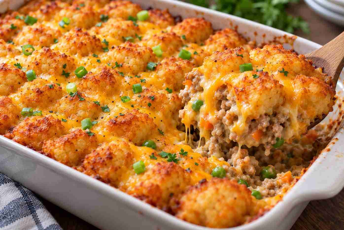 Easy Tater Tot Casserole Recipe with Ground Turkey
