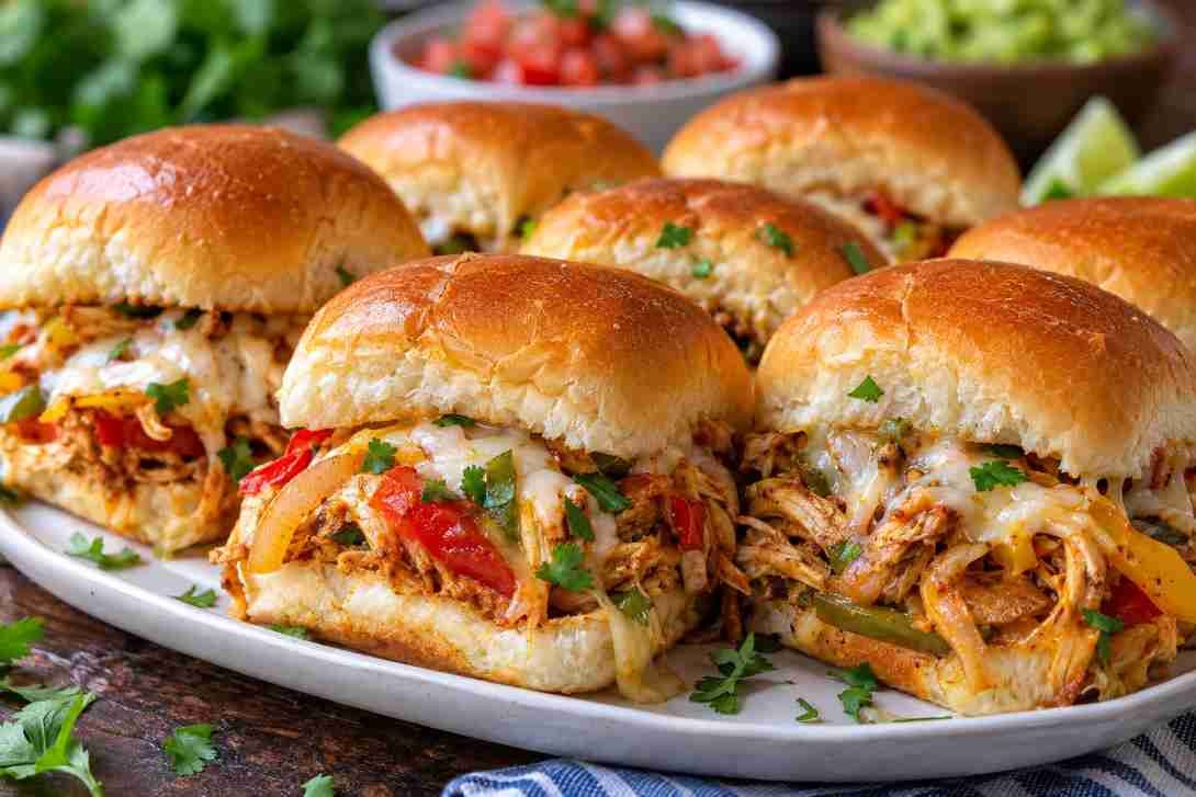 Slow Cooker Chicken Fajita Sliders Slow Cooker Chicken Fajita Sliders