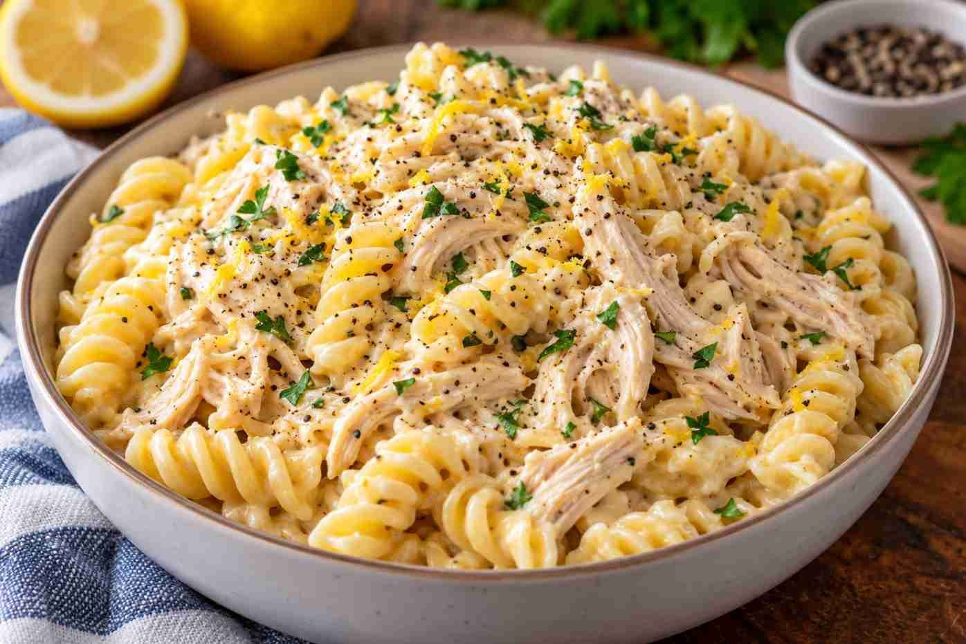 Slow Cooker Lemon Pepper Chicken and Rotini Slow Cooker Lemon Pepper Chicken and Rotini