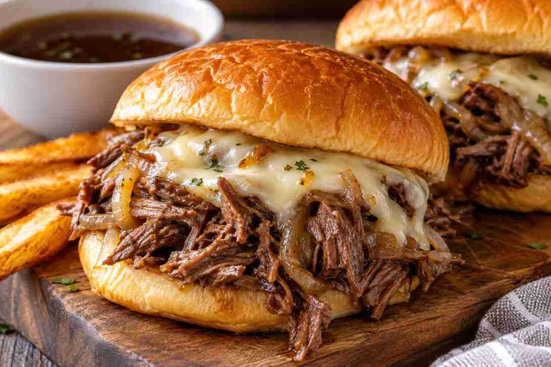 Slow Cooker Shredded Beef Sandwiches