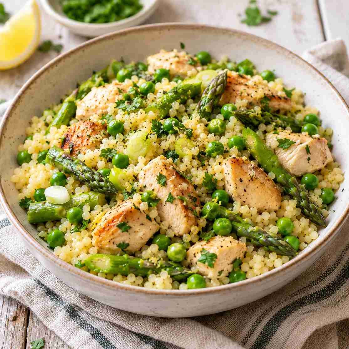 Spring Vegetable Couscous with Chicken Spring Vegetable Couscous with Chicken